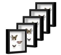EUGAD Lot de 5 Cadre Photo en Bois 30x30cm, Style 3D Cadre de Boîte d'Ombre Profonde pour Objets jusqu'à 3cm, Galerie Photos Décoration Murale avec Passe-Partout vitre en Acrylique, Noir