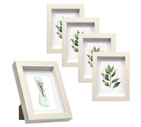 EUGAD lot de 5 Cadres Photo Style 3D MDF et Verre 13x18cm Chêne