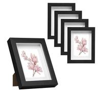 EUGAD Lot de 5 Cadre Photo en Bois 13x18cm, Style 3D Cadre de Boîte d'Ombre Profonde pour Objets jusqu'à 1,5cm, Galerie Photos Décoration Murale avec Passe-Partout Vitre en Acrylique, Noir