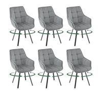 EUGAD Lot de 6 Chaises Pivotantes,Gris Foncé