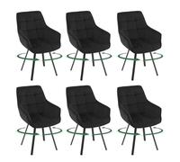 EUGAD Lot de 6 Chaises Pivotantes,Noir