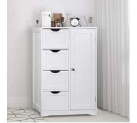 EUGAD Meuble de Salle de Bain 56x30x81cm ,Armoire de Rangement Blanc