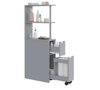 EUGAD Meuble de Salle de Bain Haut, Meuble de Rangement Fin, Colonne avec Tiroirs et Étagère Réglable, Armoire, Placard, pour Petits Espaces, Style Moderne, Blanc Classique, 45x19x113cm, Gris 0280WY