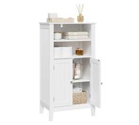 EUGAD Meuble de Salle de Bain sur Pied, Armoire de Salle de Bain, avec Étagère Réglable et 2 Portes, 50x30x92,5cm Blanc