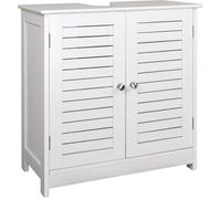 EUGAD Meuble Salle de Bain Armoire sous lavabo Rangement Dessous Vasque 2 Portes 60x30x60cm Blanc