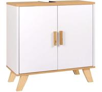 EUGAD Meuble sous lavabo Armoire de Toilette Armoire sur Pied avec 2 Portes 60x30x60cm Blanc