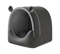 EUGAD Niche Chat 2-in-1 Niche pour Chien Chat Exterieur Intérieur, Maison pour Chat avec Coussin, Maison Extérieur Résistante à l'hiver Imperméable, Pliable pour Animaux Errants 52x46x52cm