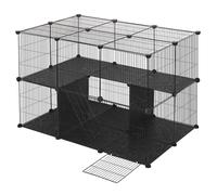 EUGAD Parc d'activités DIY pour animaux de compagnie, Cage pour chien, Enclos pour chat, Niche pour chiot, Maison pour animaux, Lapin, Cochon d'Inde, pour le jeu, le sommeil, l'exercice et black