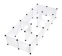 EUGAD Parc Enclos Lapin avec Trous, DIY Parc pour Petits Animaux, Modulable Enclos Lapin Intérieur, Enclos Cochon d'Inde en Plastique, pour Cochon d’Inde, Lapin, Hérisson 175x75x35cm