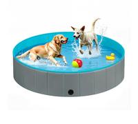 EUGAD Piscine pour chiens portable et chat - Baignoire pliable pour chiens - Antidérapante - En PVC - Gris clair - 120 x 30 cm