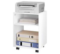 EUGAD Support d'Imprimante avec roulettes, avec Freins, Caisson de Bureau, avec 2 Compartiments, en Bois d'Ingénierie, 40x35x55cm, Blanc, 0008CTG