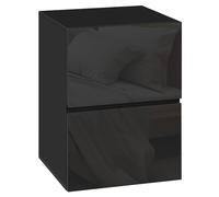 EUGAD Table de Chevet avec 2 Tirroirs Brillants, Table de Nuit, 40x40x58cm, Style Scandinave, pour Chambre, Salon, Coin, Noir, 0013CTG
