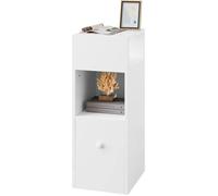 EUGAD Table de Chevet Étroite, Table de Nuit avec 2 Compartiments Ouverts et 1 Tiroir, 25x30x66cm, Compact, pour Chambre à Coucher, Salon, en Aggloméré, Blanc, 0179ZZ