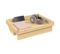 EUGAD Table de Chevet Suspendue, Étagère de Lit à Clipser, en Bambou, avec Trous pour Câbles, Emplacement pour Télephone