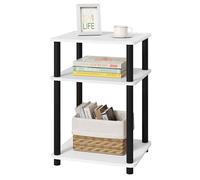 EUGAD Table de Chevet, Table d'Appoint à 3 Étagères, 40x35x57,5 cm, Montage Facile, pour Chambre à Coucher, Salon, Noir + Blanc, 0012CTG