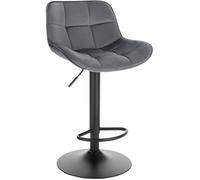 EUGAD Tabouret Bar, Chaise de Bar pivotante, pour Bistro, Restaurant, Cuisine, Hauteur Réglable 62-84cm, Gris foncé 1006BY-1