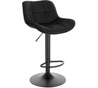 EUGAD Tabouret Bar, Chaise de Bar pivotante, pour Bistro, Restaurant, Cuisine, Hauteur Réglable 62-84cm, Noir 1005BY-1