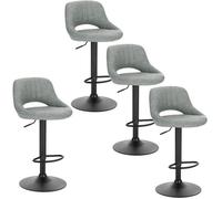 EUGAD Tabouret de Bar Chaise de Bar Lot de 4,Tabouret de Cuisine avec Similicuir Assise et métal Pieds,Gris
