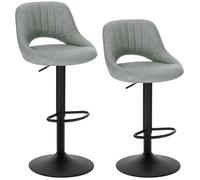 EUGAD Tabouret de Bar Lot de 2 Rotatif à 360 °et réglable en Hauteur,Tabouret de Cuisine Tabouret de bistrot en Similicuir,Gris