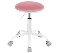 EUGAD Tabouret de Bureau, Tabouret de Coiffeuse, Velours, Rose