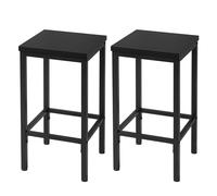 EUGAD Tabourets de Bar Lot de 2, Tabouret de Cuisine, Style Industriel, avec Repose-Pieds, pour Bistro, Salle à Manger, en Bois Aggloméré + Métal, 33x65x33 cm, Noir, 1060BY-2