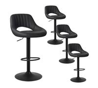 EUGAD Tabourets de Bar Lot de 4, Tabouret de Cuisine avec Assise en Similicuir et Pieds en Métal, Anthracite, 0666BY-4