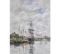 Eugene Boudin Le Havre Sailboats in The Port 1883 Painting Unframed Wall Art Print Poster Home Decor Premium Voile La Peinture Mur Affiche Accueil Dco