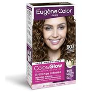 EUGENE COLOR Coloration 603 Noisette Craquante Sans Ammoniaque Brillance Intense Color&Glow Soin au Lait d'Amande Douce - Lot de 3