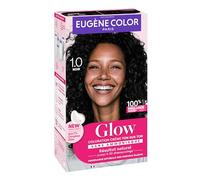 Eugène Color - Coloration Cheveux Semi-Permanente Ton sur Ton, Sans Ammoniaque, 100% GLOW Brillance Miroir, Reflets Naturels - 1.0 NOIR