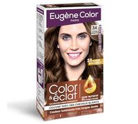 EUGENE COLOR Coloration Permanente Crème 34 Châtain Noisette - Boîte de 115 ml - Couleur longue durée - Couvre 100% des cheveux blancs - Fabriqué en France - Lot de 3