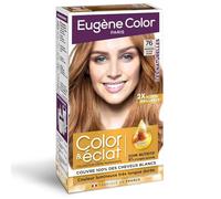 EUGENE COLOR Coloration Permanente Marron Clair Doré 76 - Crème Nutritive à l'Huile d'Argan - Format 115 ml - Couvre 100% des Cheveux Blancs - Couleur Longue Durée - Lot de 3