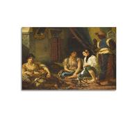 Eugène Delacroix Affiche décorative sur toile (Les femmes d'Alger, 1834) 20 x 30 cm