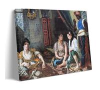 EUGÈNE DELACROIX-Les Femmes d'Alger Impressionnantes Peintures Impressionnantes Poster sur Toile Décoration Murale Idéal pour Salon, Chambre, Bureau et Décoration d'intérieur 30 x 45 cm