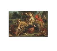 Eugène Delacroix Poster sur toile Motif chasse au lion 30,5 x 45,7 cm