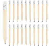 EUGENEKELLY Lot de 100 mini crayons en bois de 10 cm avec gomme HB, mine standard, gomme ergonomique et légère, demi-crayon graphite, pour l'école