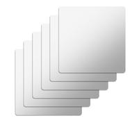 EUGENEKELLY Lot de 6 films miroir autocollants - 20 x 20 cm - Acrylique - Miroir adhésif flexible - Carreaux de miroir muraux décoratifs - Miroir adhésif pour le mur - Pas de verre argenté