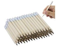 EUGENEKELLY Lot de 60 mini crayons en bois courts avec gomme pour enfants d'âge préscolaire (10 cm)