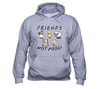 EUGINE DREAM Friends Not Food Sweatshirt Gift for Vegan Hoodie Vegan Pullover BFF Best Friend Men's Women's Sweats à Capuche Unisexe Gris XL