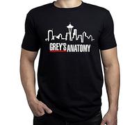 EUGINE DREAM Grey's Anatomy Logo Greys Anatomy TV Series Homme T-Shirt Noir M