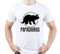 EUGINE DREAM Papasaurus Father Dinosaur Homme T-Shirt Blanc L