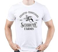 EUGINE DREAM Schrute Farms Scranton Pennsylvania Dwight Schrute Tshirt Homme T-Shirt Blanc L