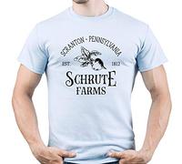 EUGINE DREAM Schrute Farms Scranton Pennsylvania Dwight Schrute Tshirt Homme T-Shirt Bleu Clair L