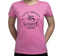 EUGINE DREAM Schrute Farms Scranton Pennsylvania The Office TV Show Shirt T-Shirt Femme Rose M