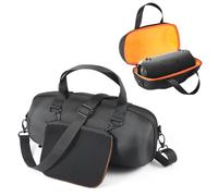 EUGOOCX Étui de transport rigide pour haut-parleur Bluetooth portable JBL Xtreme 4, étui de transport livré avec pochette pour câbles et bandoulière pour haut-parleurs sans fil, noir/orange