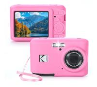 EUGOOCX Étui en silicone compatible avec appareil photo numérique Kodak PIXPRO FZ45, coque de protection souple anti-rayures avec cordon, rose, Coque en silicone