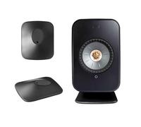 EUGOOCX Lot de 2 supports de haut-parleurs KEF LSX II/LSX II LT, moniteur de son Surround, support de bureau, accessoires TV et home cinéma (noir)