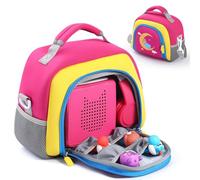 EUGOOCX Sac de transport pour lecteur audio Toniebox, étui de rangement de voyage compatible avec les personnages Tonies, écouteurs et lecteur audio avec bandoulière, rose rouge, Sac de transport