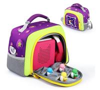 EUGOOCX Sac de transport pour lecteur audio Toniebox, étui de rangement de voyage compatible avec les personnages Tonies, écouteurs et lecteur audio avec bandoulière, violet, Sac de transport