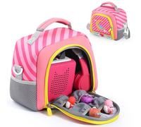 EUGOOCX Sac de transport pour lecteur audio Toniebox, étui de rangement de voyage compatible avec les personnages Tonies, écouteurs et lecteur audio avec bandoulière, rose, Sac de transport