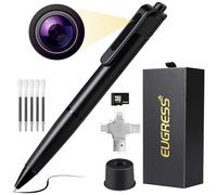 EUGRESS Caméra espion 4K, stylo photo caché, mini caméra espion cachée 64 Go, caméra espion espion, caméra cachée de caméra de nounou, mini caméra avec photos prises